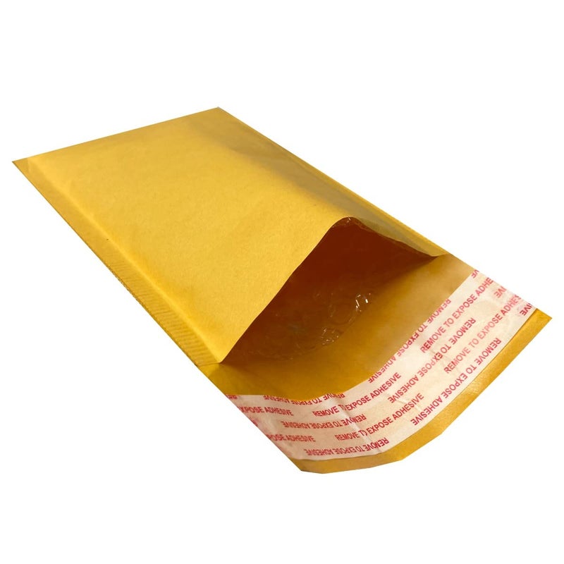 StarBoxes ستار بوكس 100 كرافت فقاعة مغلفات 4x8" - #000 أظرف مبطنة ذاتية الإغلاق - Image 1